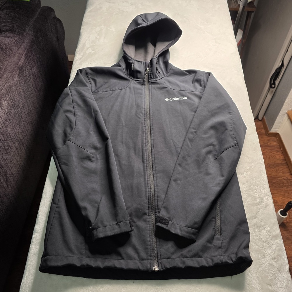 Columbia Sportswear Co Men's Black Zip Up Canvas Fleece Lined Jacket SZ Medium